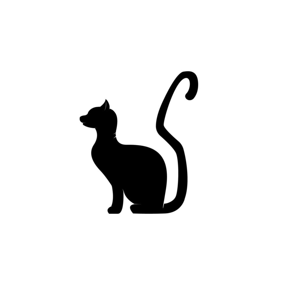 negro gato silueta vector icono ilustración