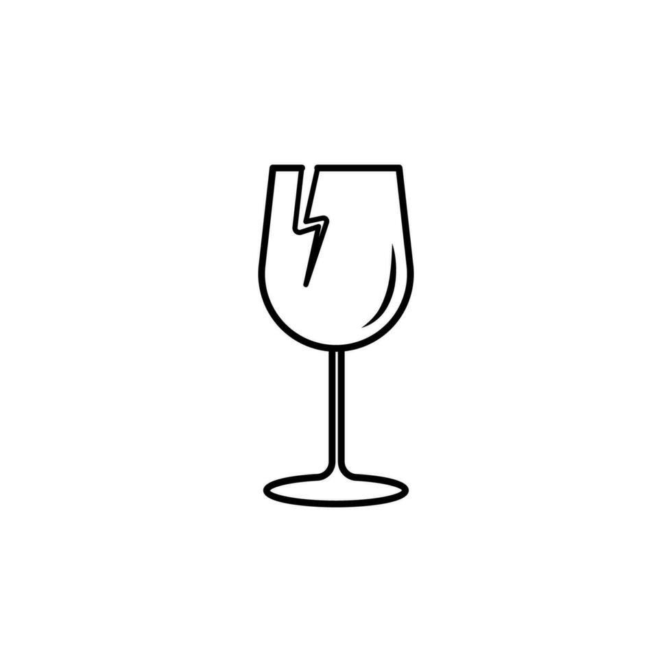 broken glass vector icon illustration