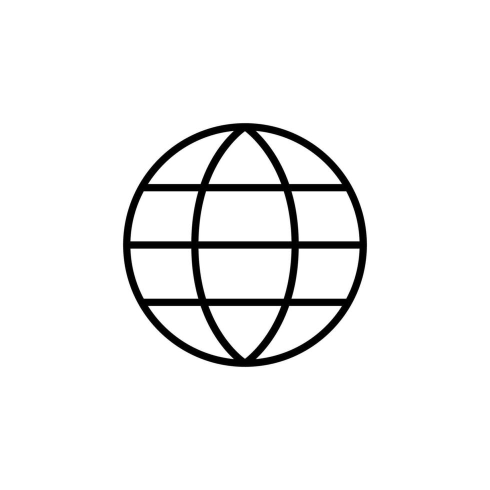 globe outline vector icon illustration