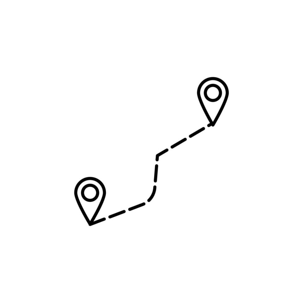 ruta línea , ubicación vector icono ilustración