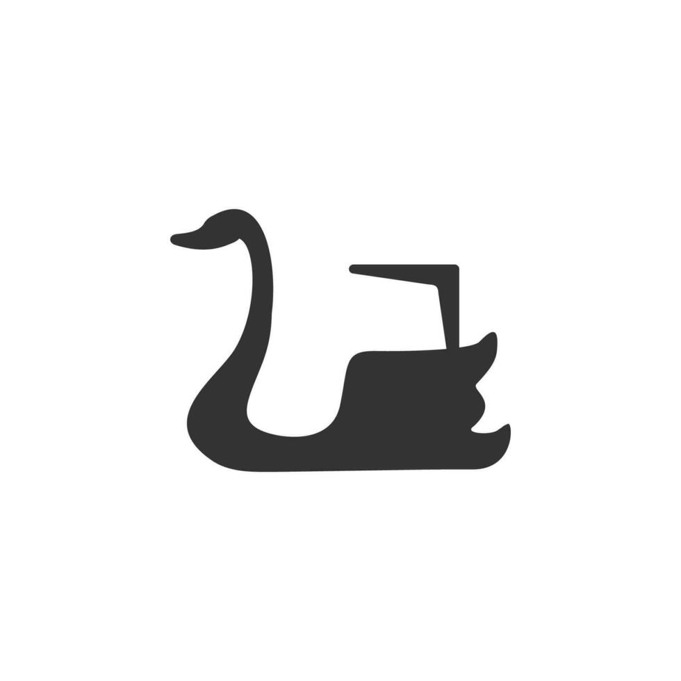 attraction swan on the water vector icon illustration