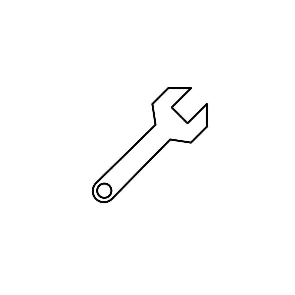 Spanner line vector icon illustration