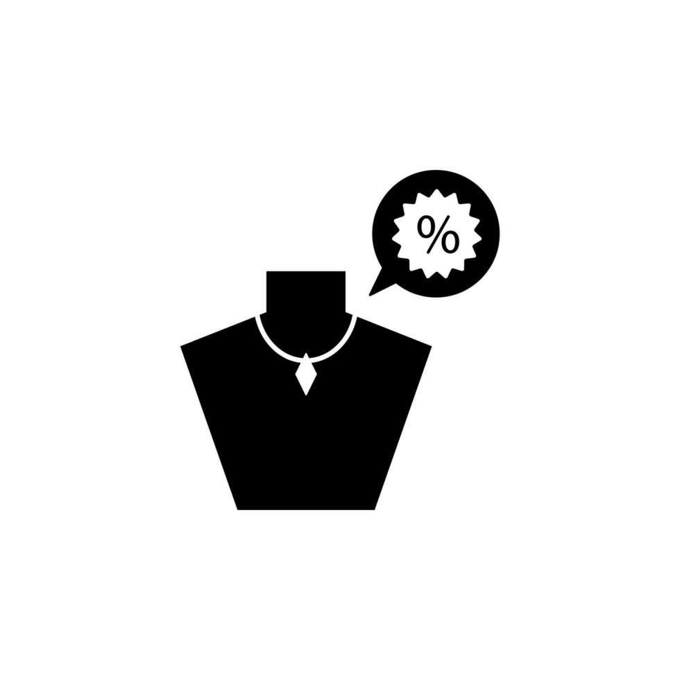 Necklace, discount vector icon illustration