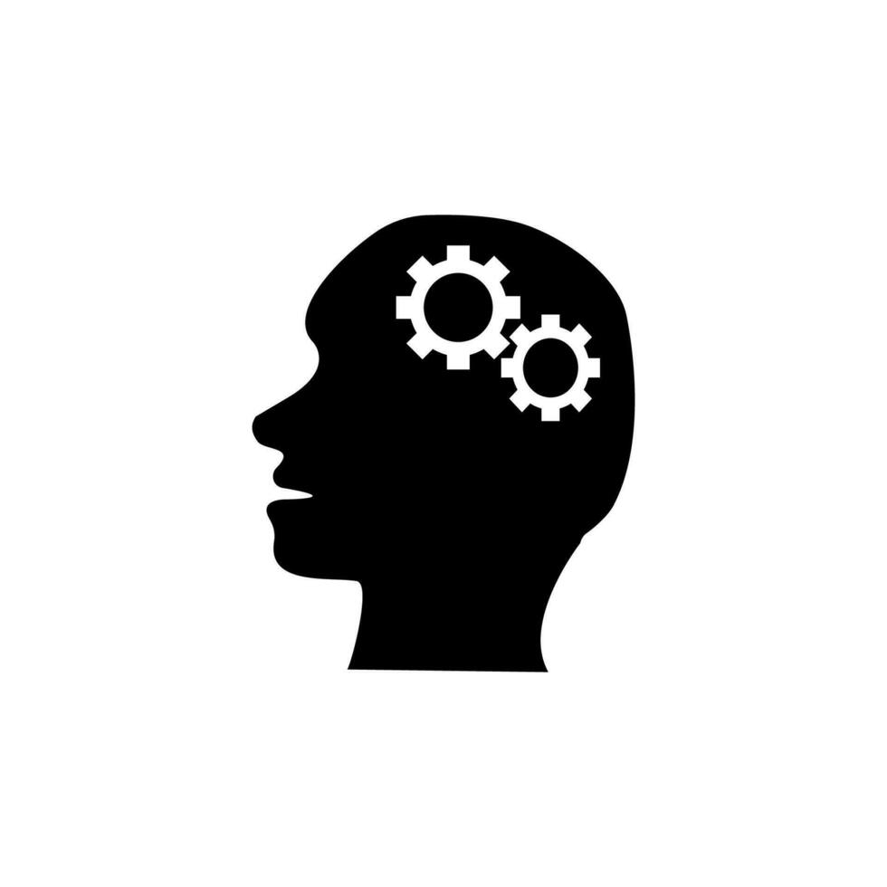 puzzle in human head vector icon illustration