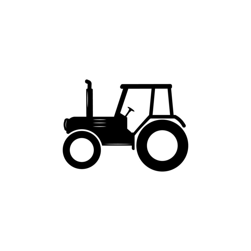 silhouette of a tractor vector icon illustration