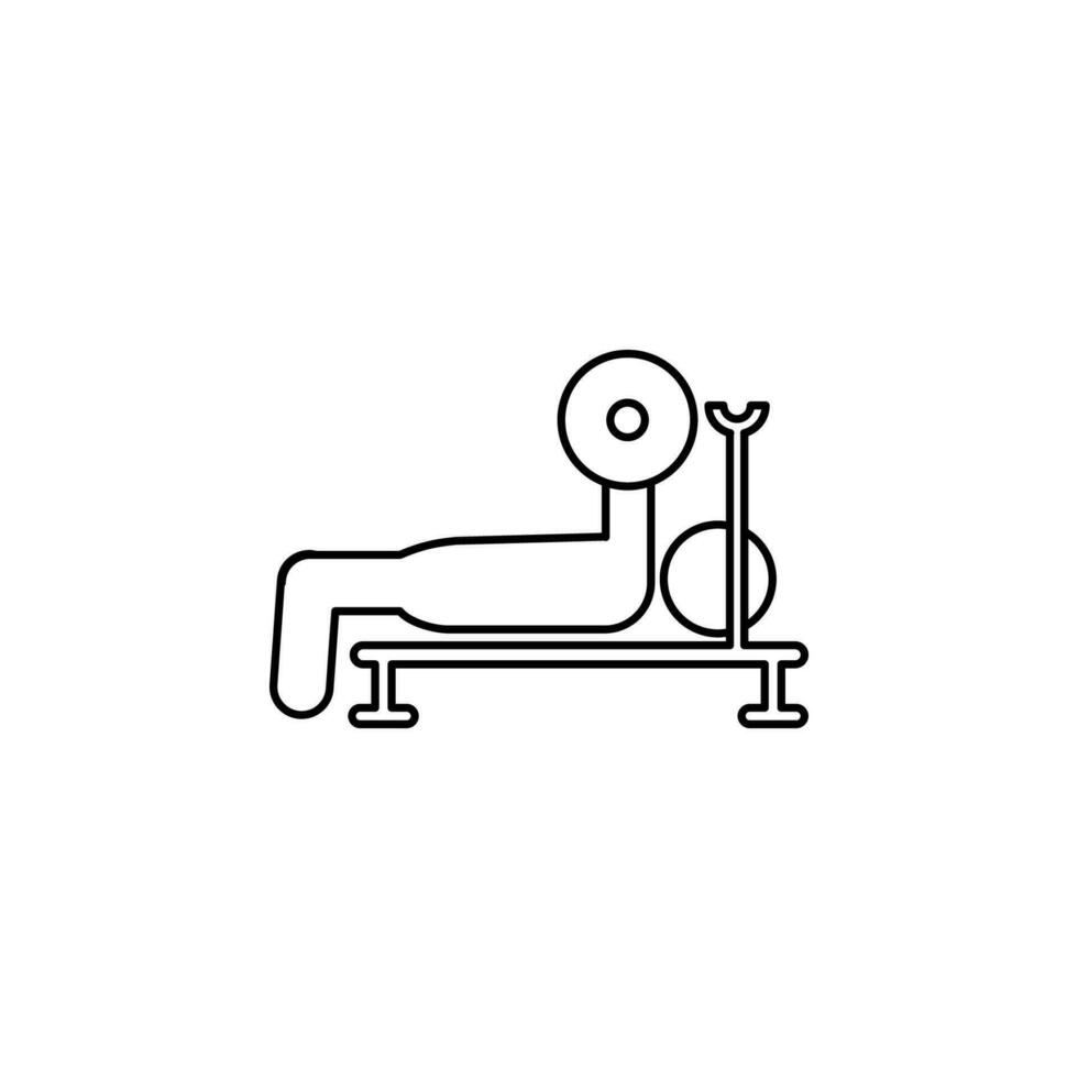Bench press vector icon illustration