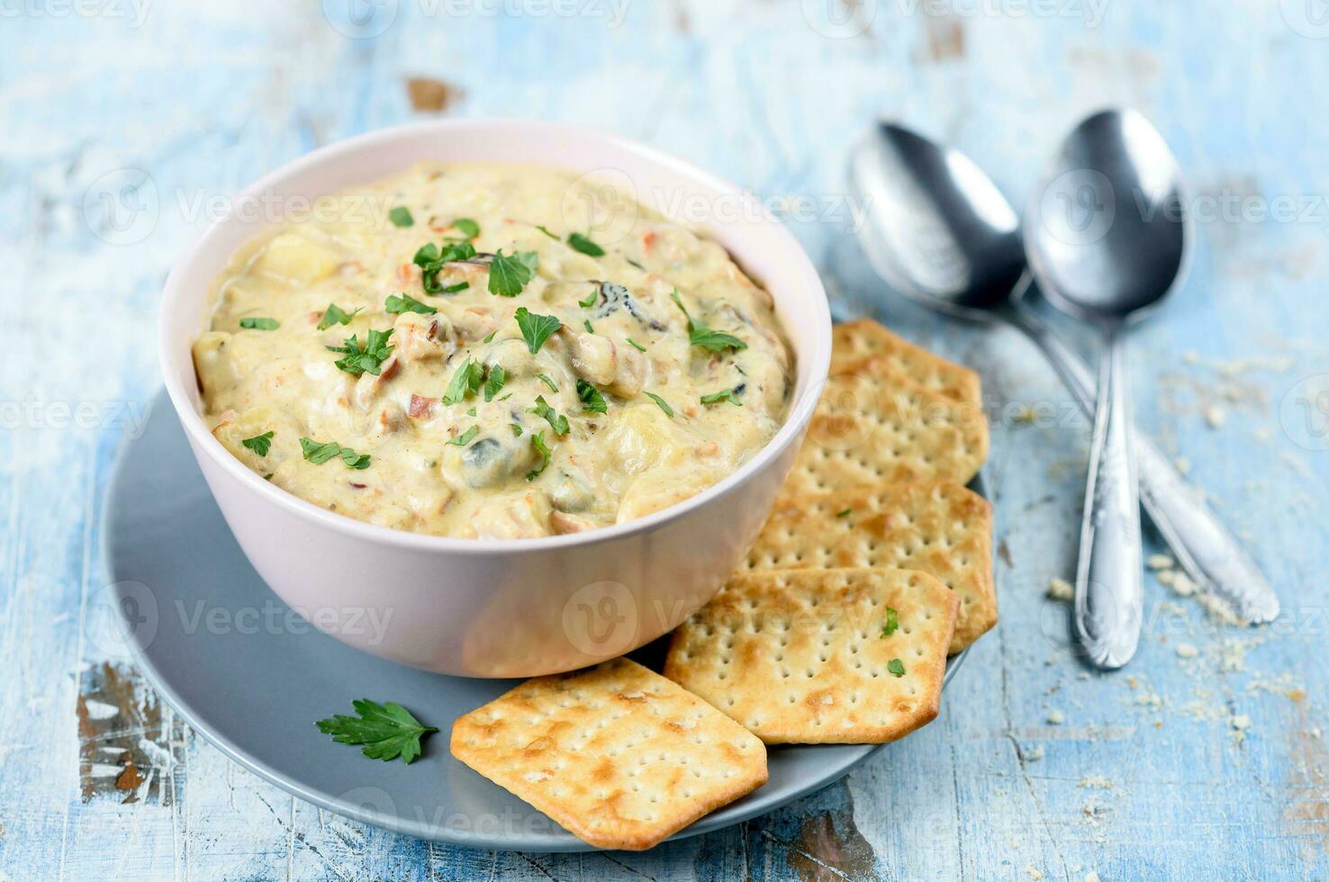 Creamy vegetable soup photo
