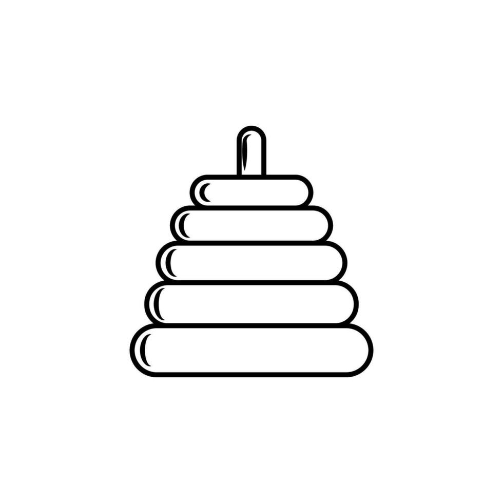 Pyramid toy vector icon illustration