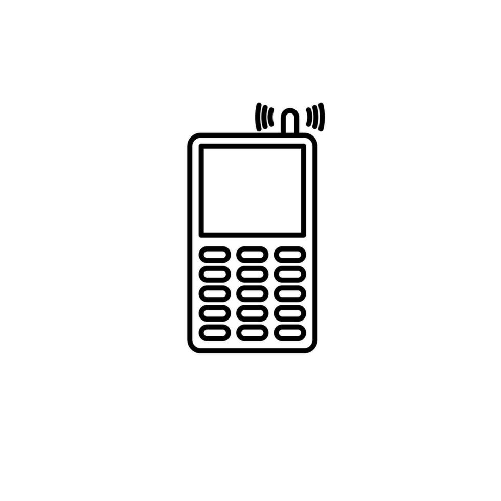 mobile phone with antenna vector icon illustration