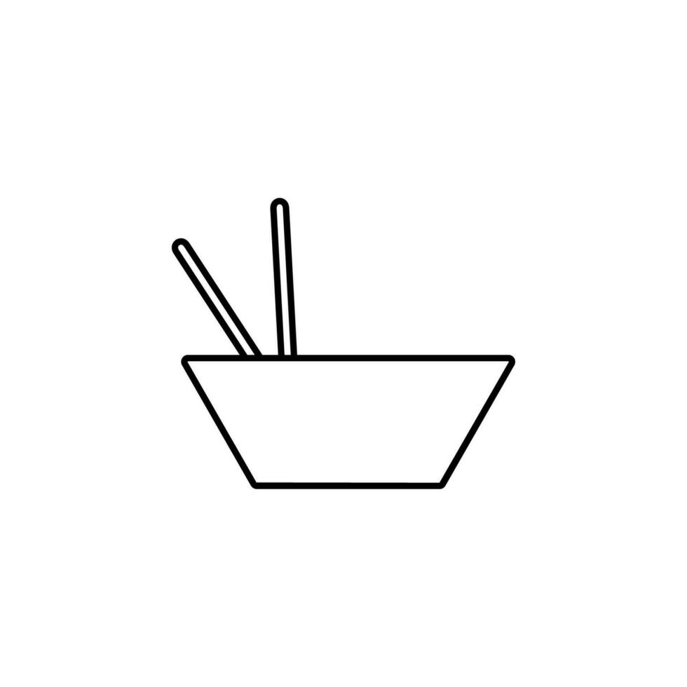 plate with chopsticks vector icon illustration