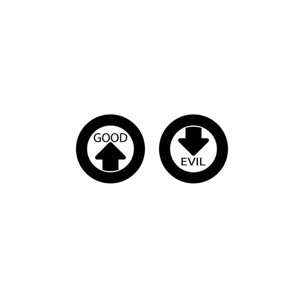 Arrows, good and bad vector icon illustration