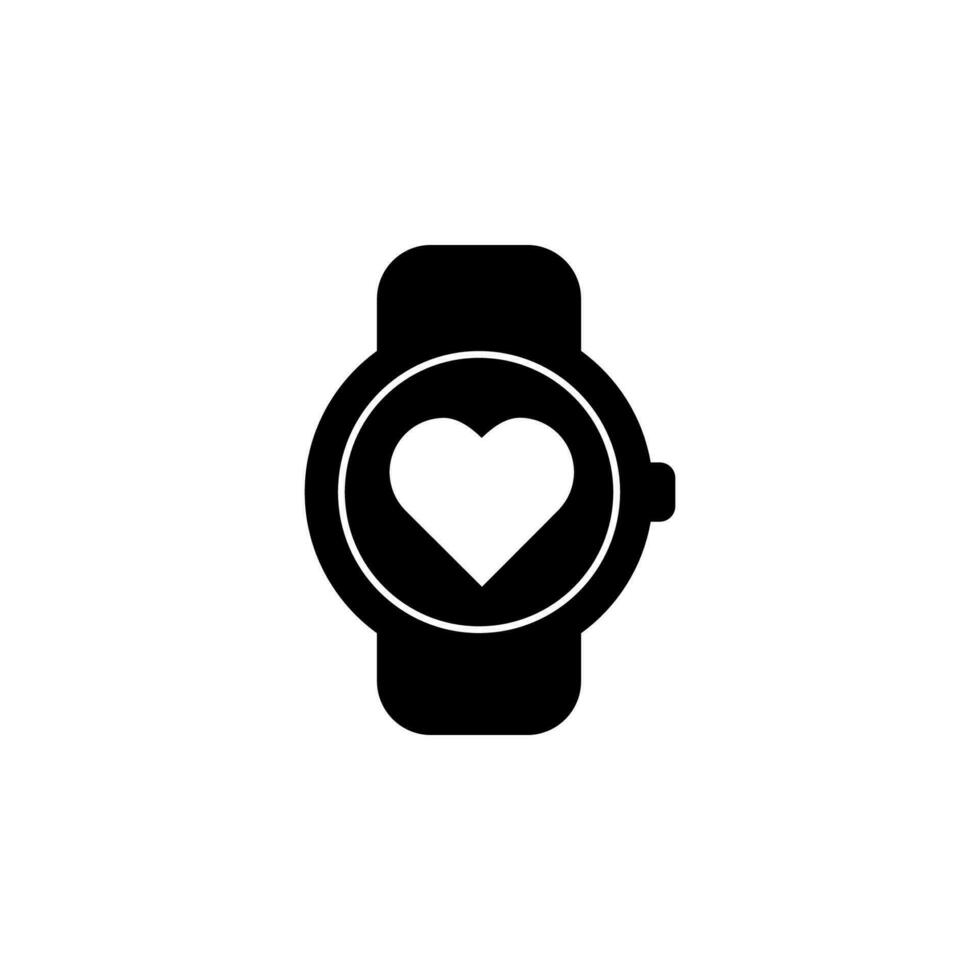 a clock with a heart vector icon illustration