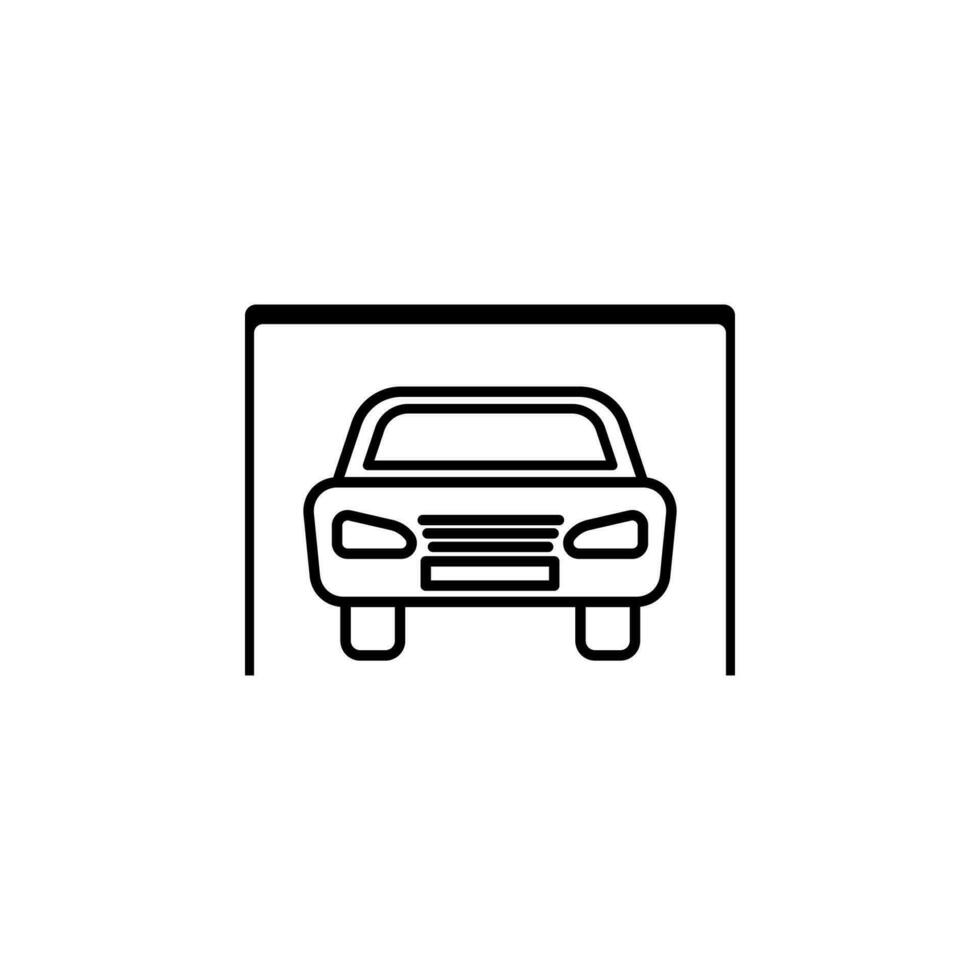 coche en el garaje vector icono ilustración