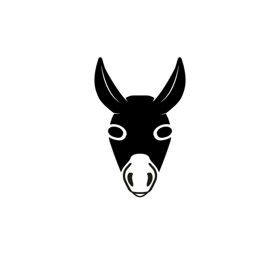 Frontview Donkey head vector icon illustration