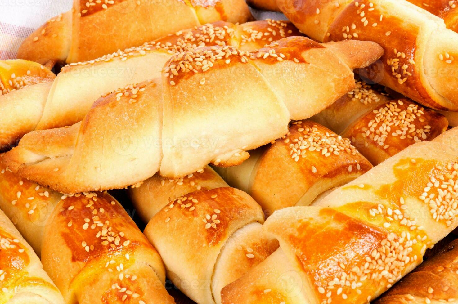 Fresh croissant close up photo