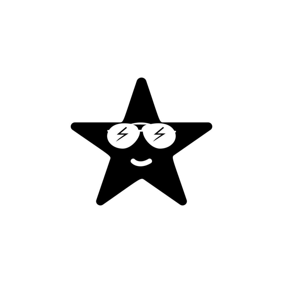 Sea star in sun glasses vector icon illustration