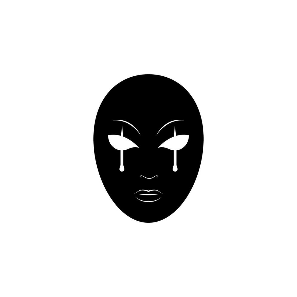 Crying Mask vector icon illustration