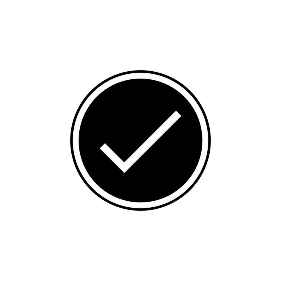 Check mark in a circle vector icon illustration