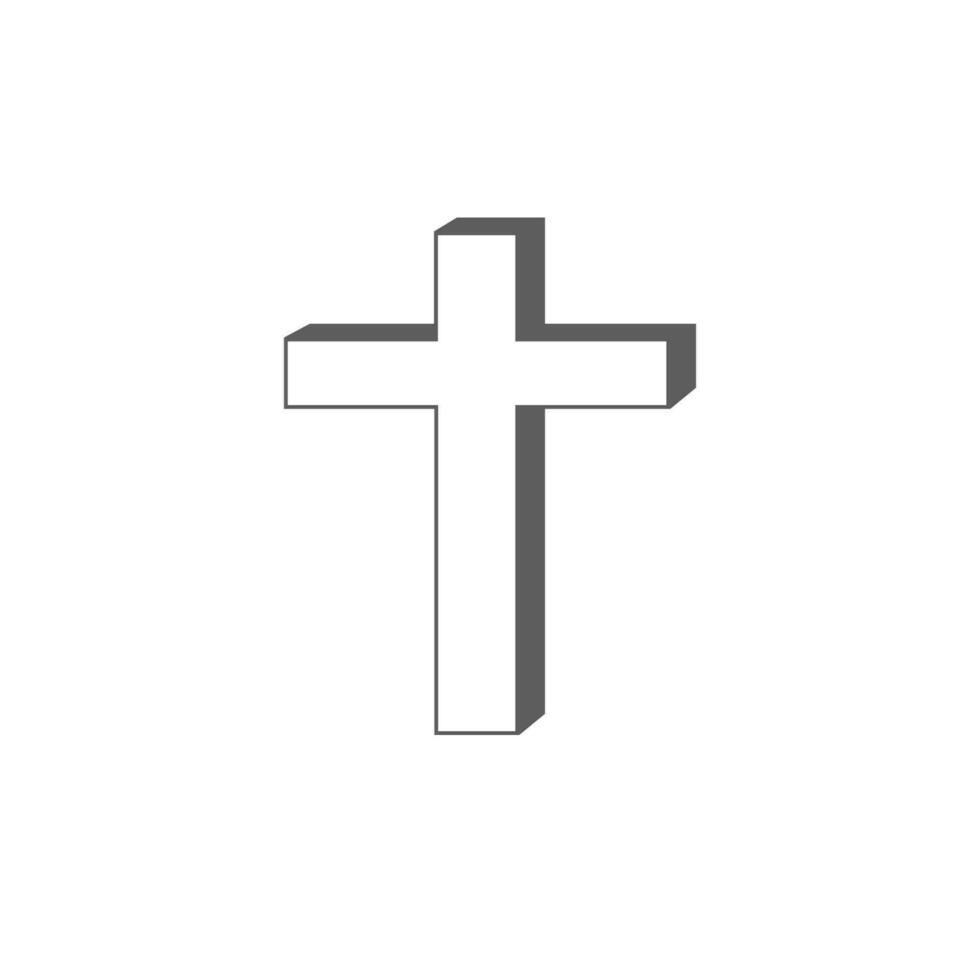 christian cross vector icon illustration