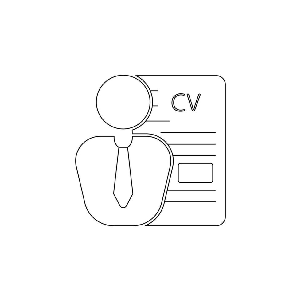 avatar of a man and a CV vector icon illustration