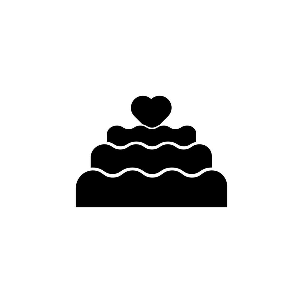 cake with heart vector icon illustration