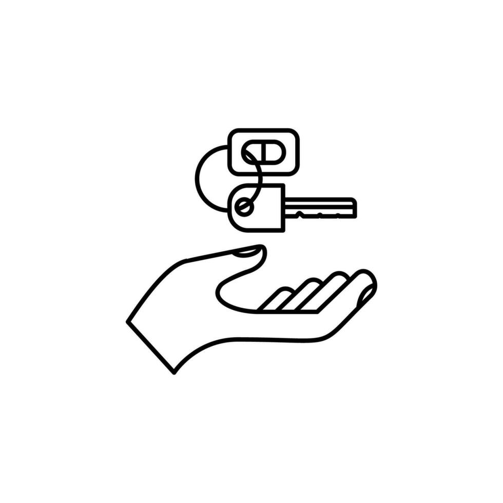 hand holds the car key vector icon illustration