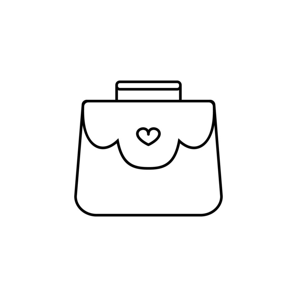 bolso con un corazón vector icono ilustración