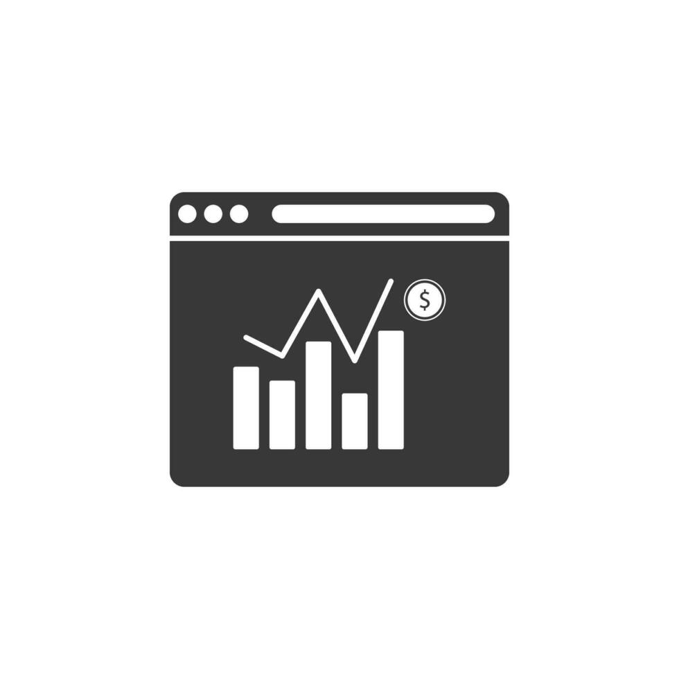 charts in browser vector icon illustration