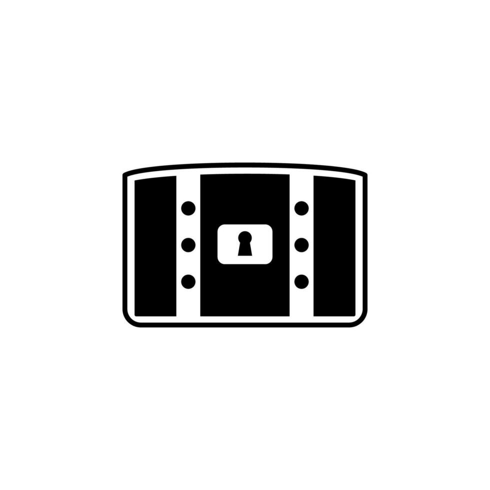 chest with lock vector icon illustration