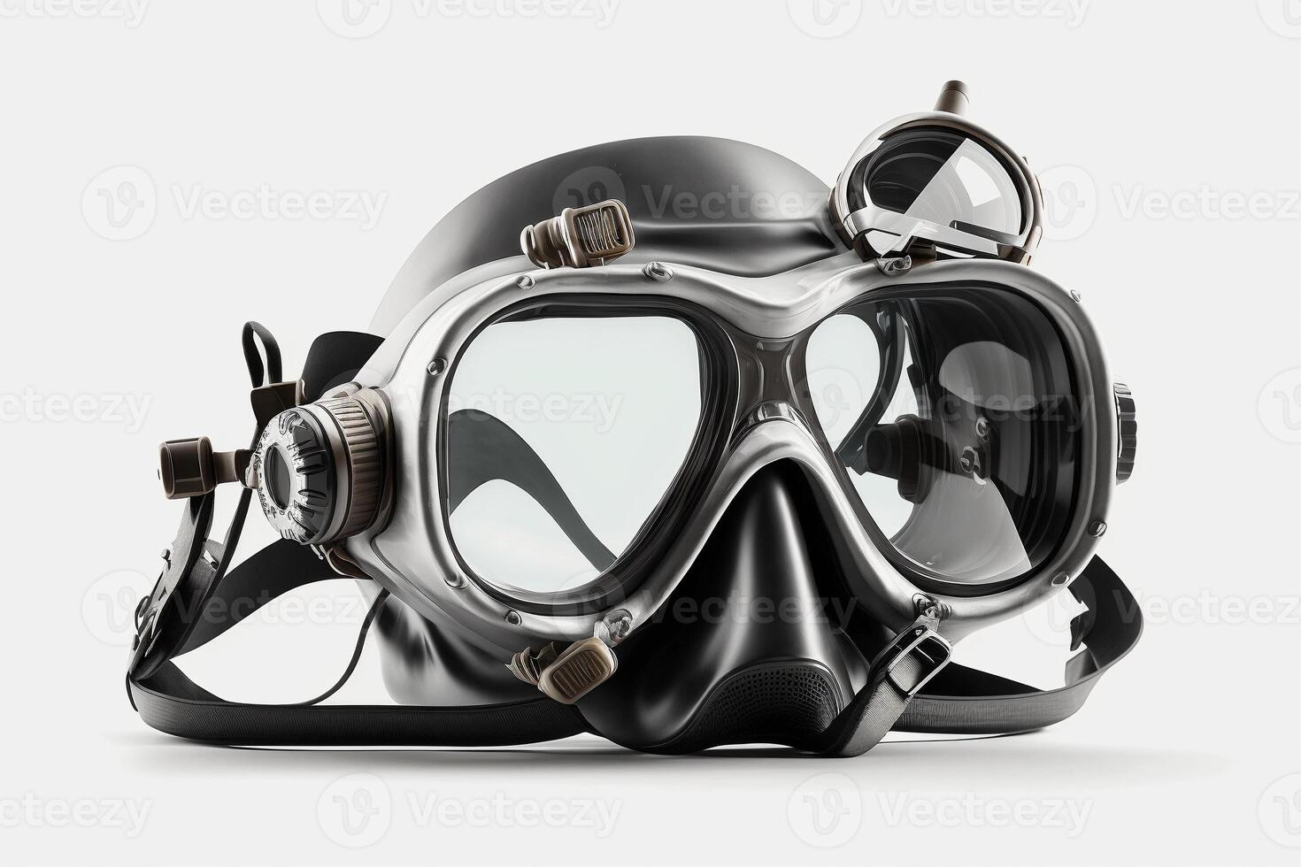 scuba diver mask on a white background. swimming equipment. photo