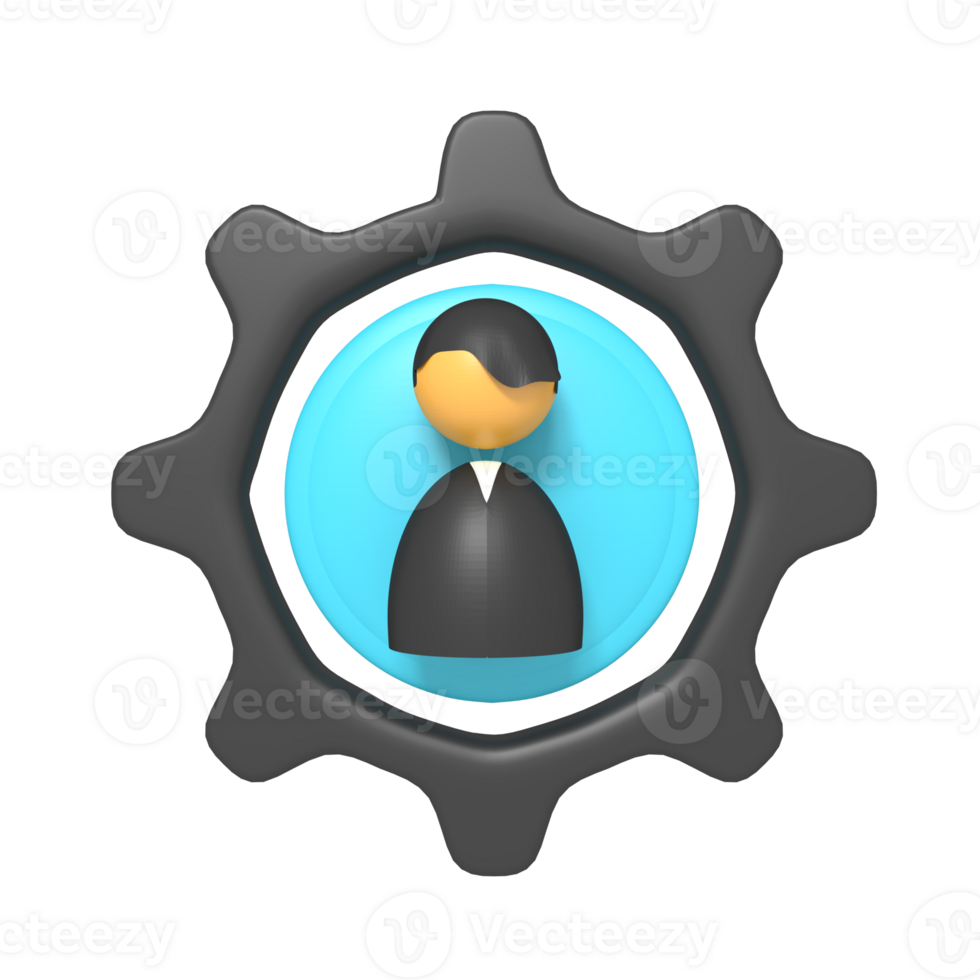 icon User Setting of 3d rendering png