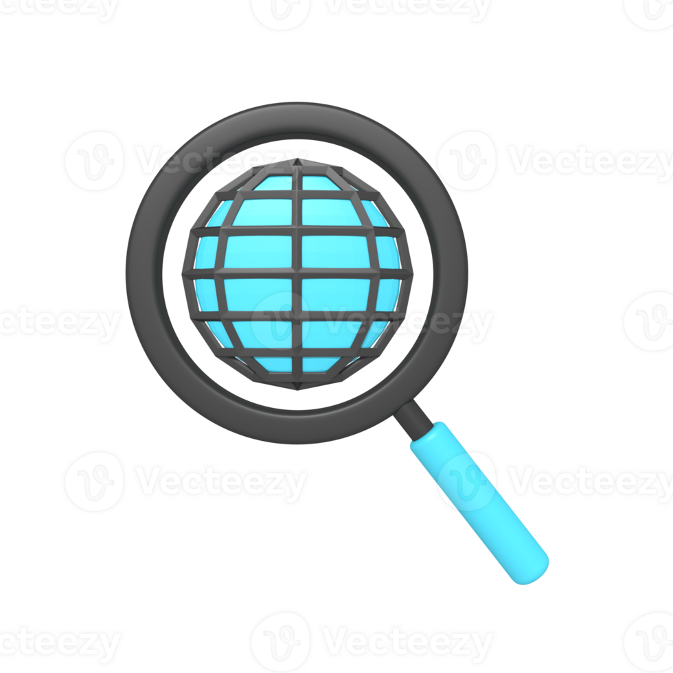 icon searching on browser of rendering 3d png
