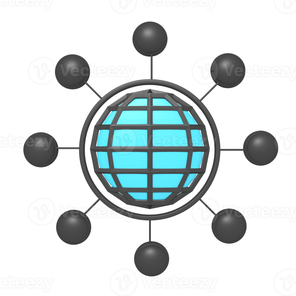 Business icon browser network of rendering 3d png