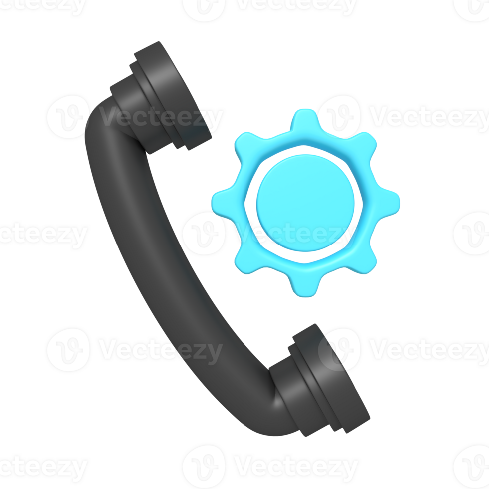 icon phone setting of 3d rendering png