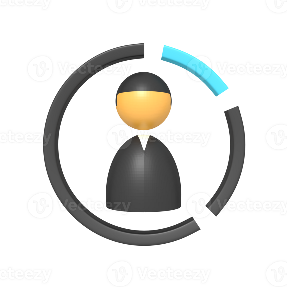 icon profile performance statistics of 3d rendering png