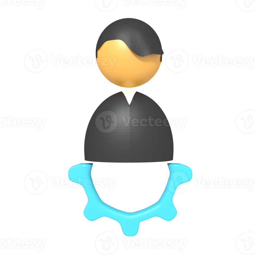 icon User Setting of 3d rendering png