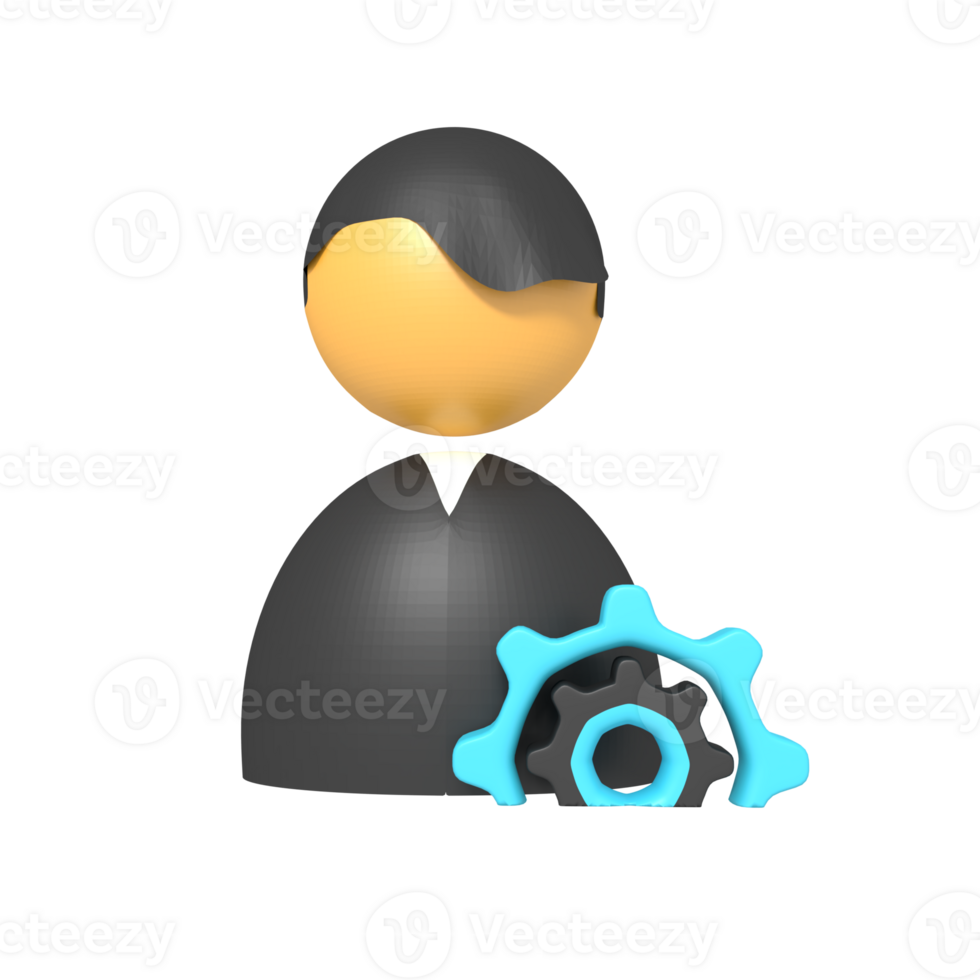 icon User Setting of 3d rendering png