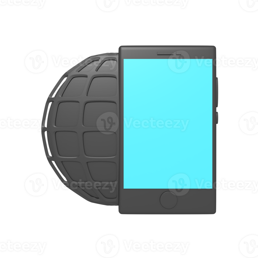 3d icon of  browser on phone png