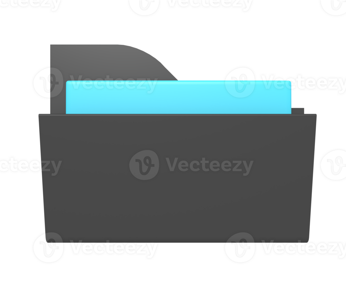 3d icon of folder with document paper png