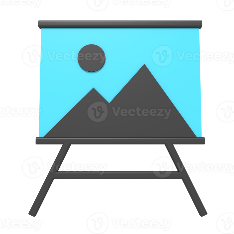 3d icon of picture  on board png