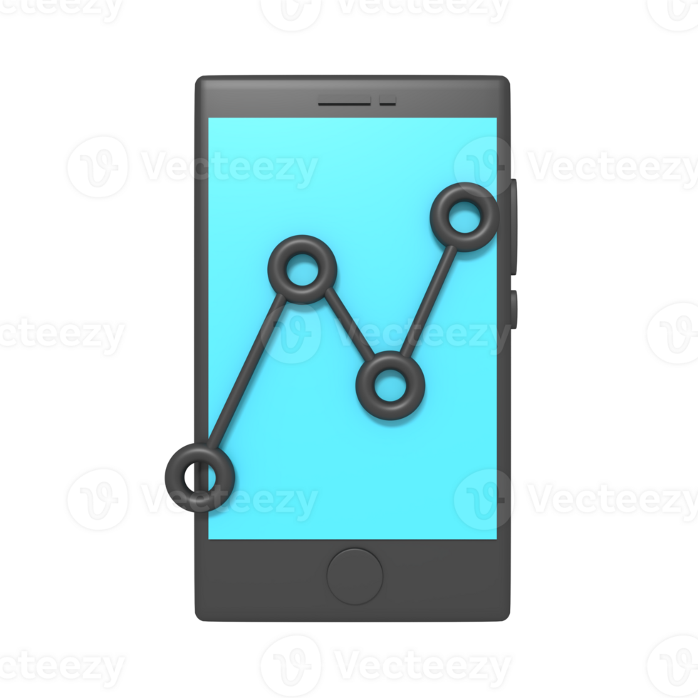 3d icon of chart statistics on phone png