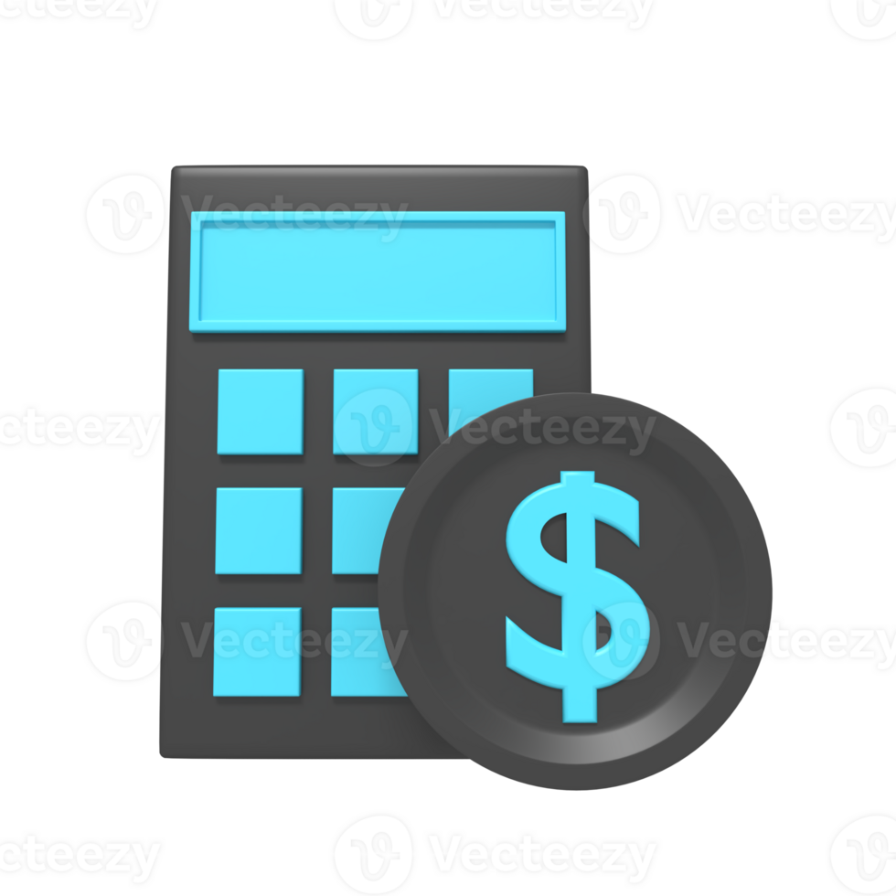 3d icon of Calculate money png