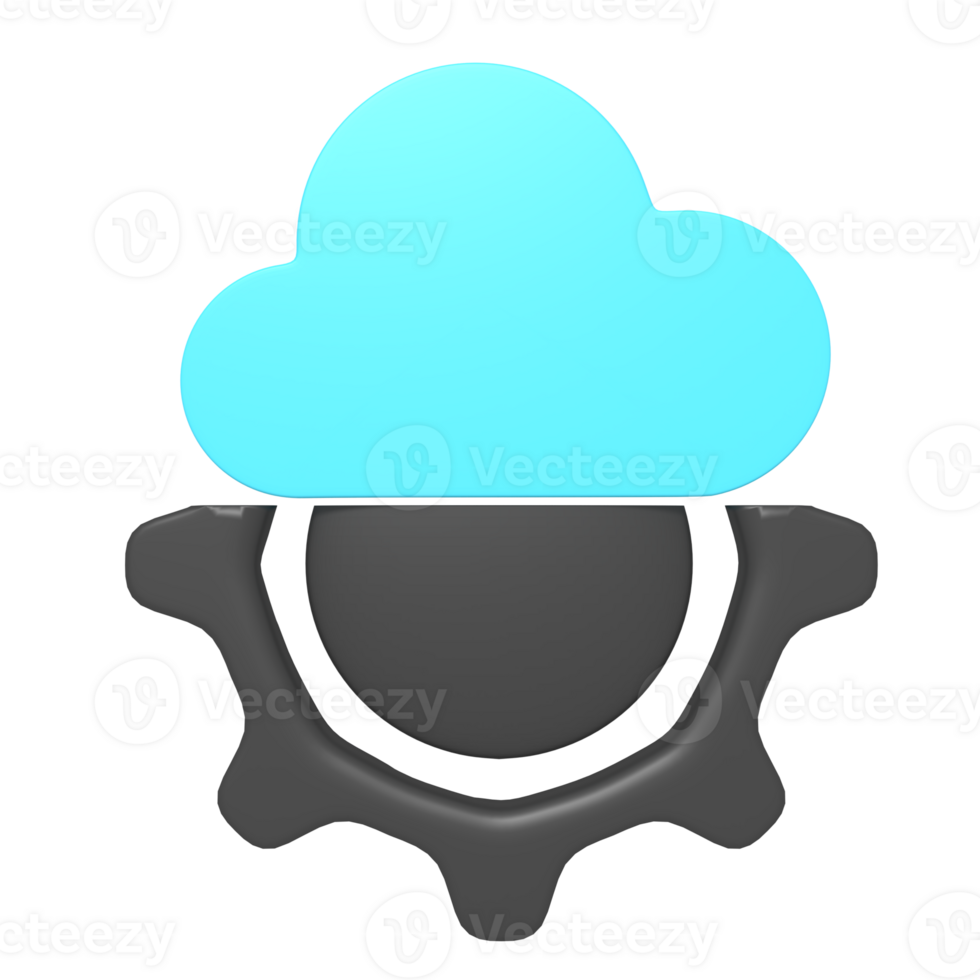 3d icon of cloud setting png