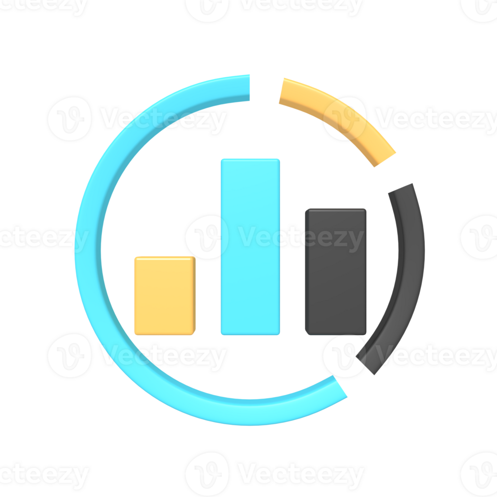 icon data statistics chart of rendering 3d png