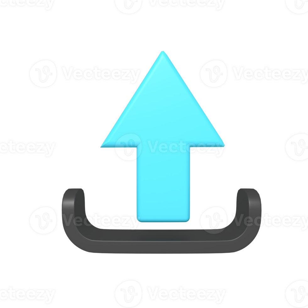 3d icon of upload data with arrow up png