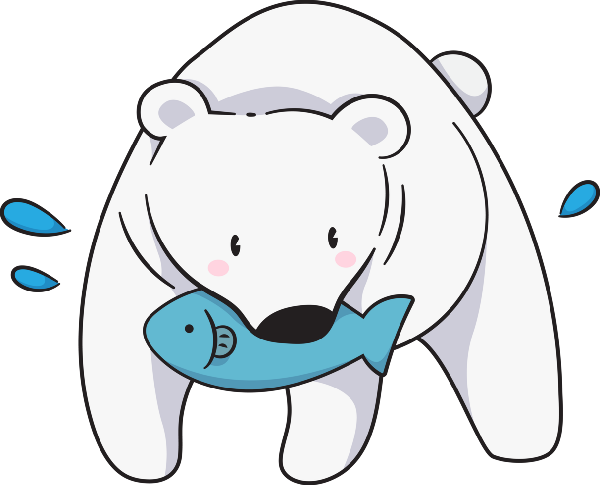 desenho animado fofa polar urso, animal png