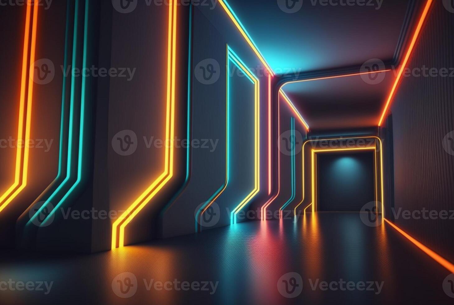 realistic neon light background. photo