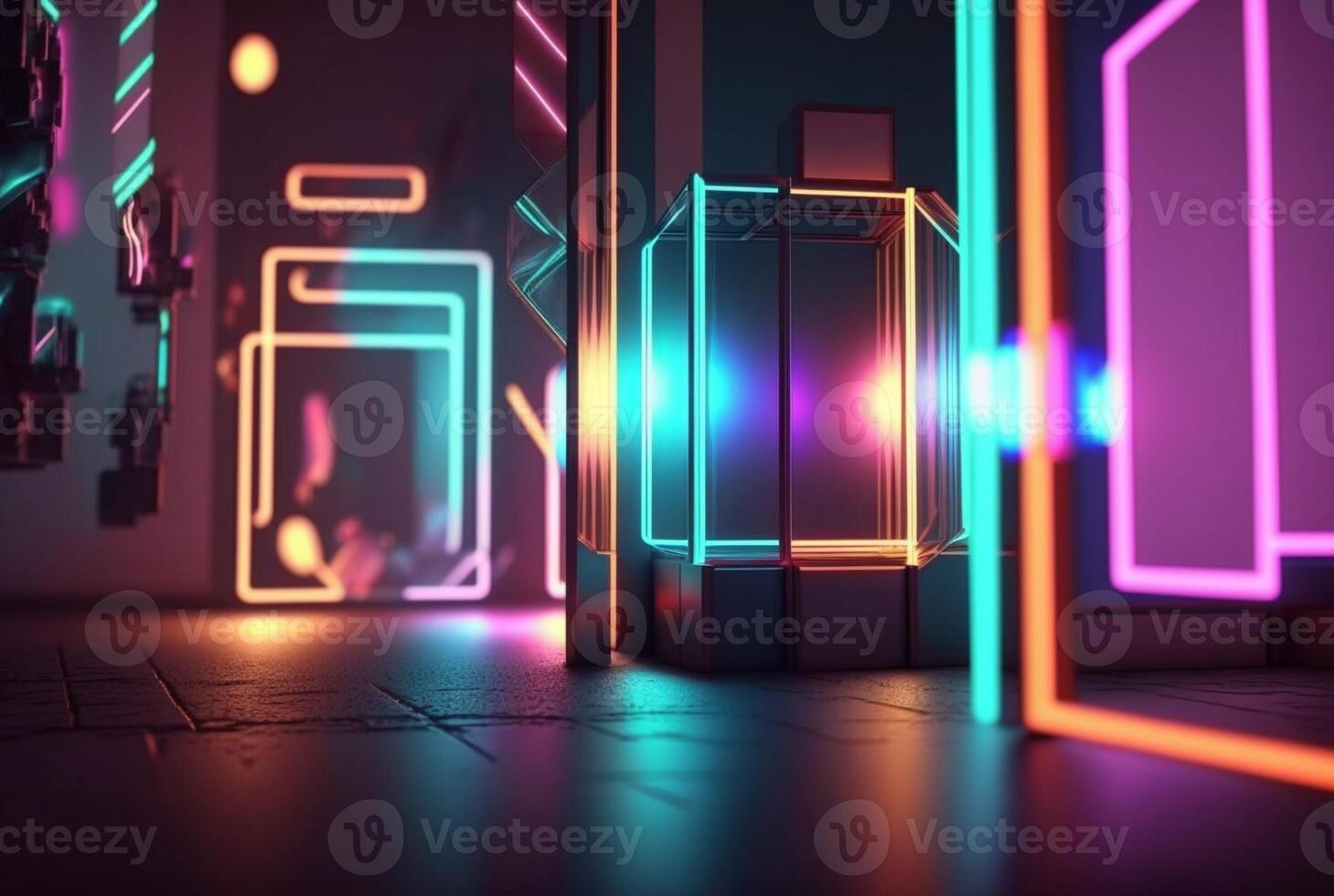 realistic neon light background. photo