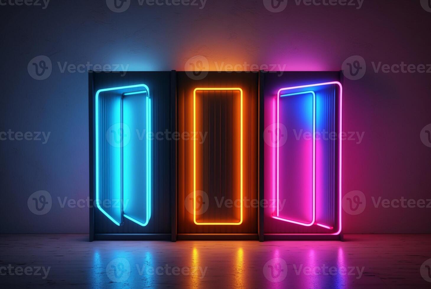 realistic neon light background. photo