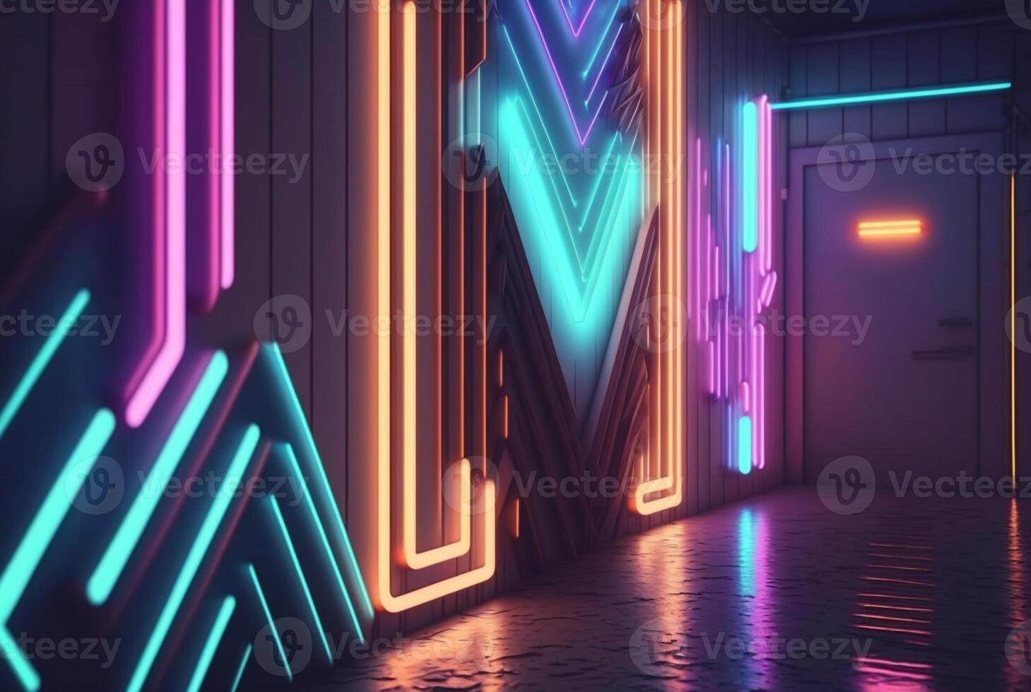 realistic neon light background. photo